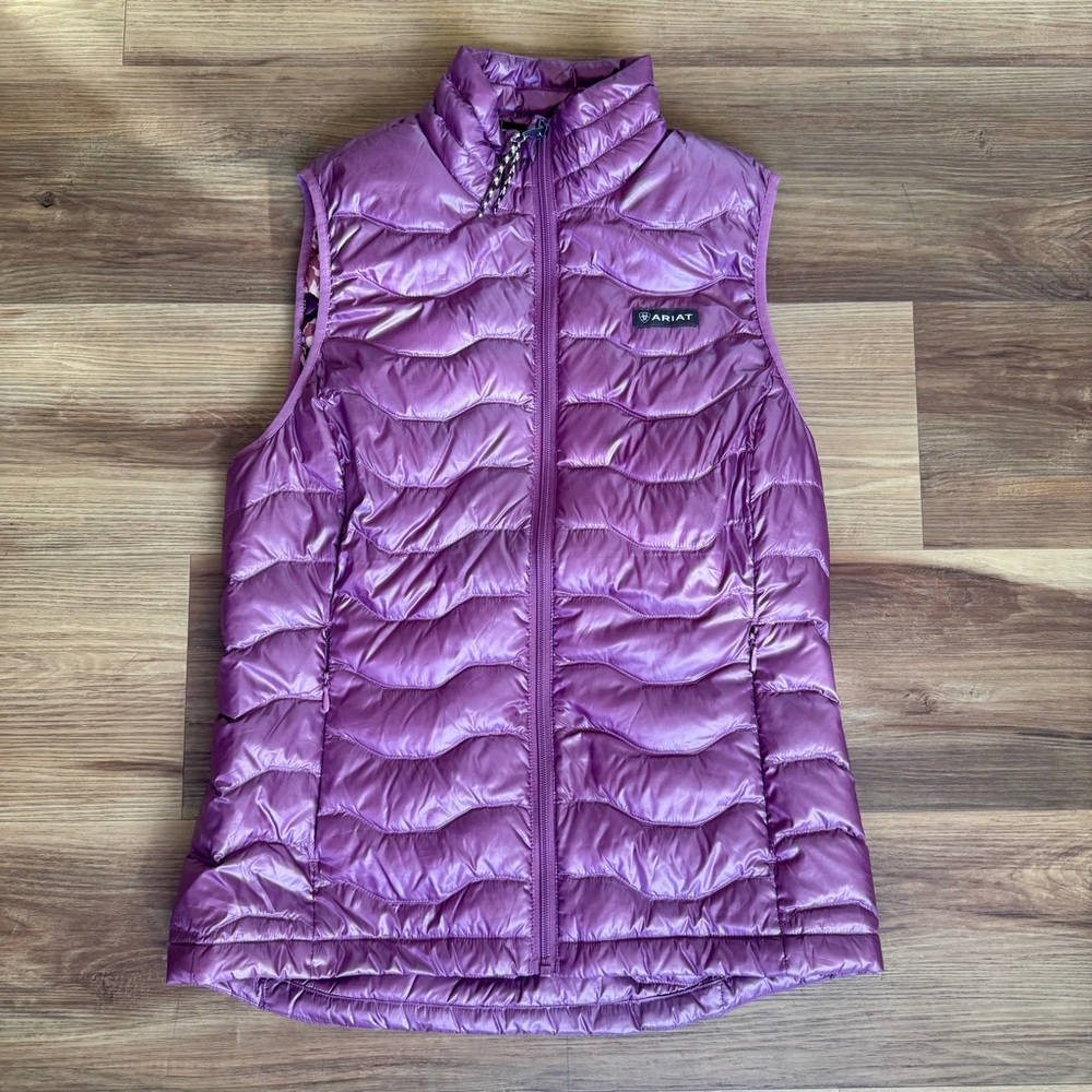 Ariat Rose Pink Quilted Puffer Vest with Stand-Up Collar